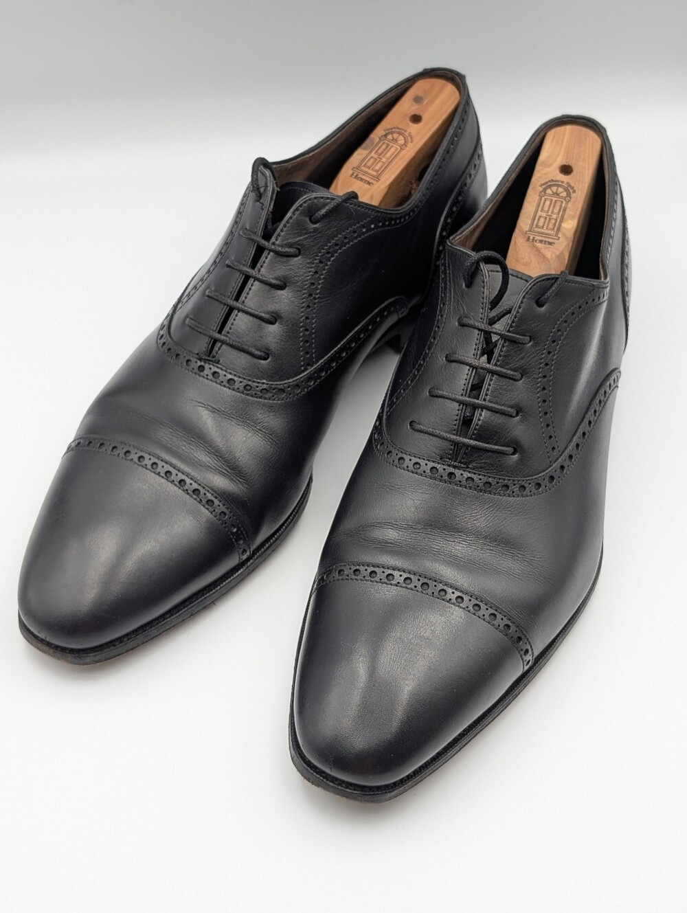 Carmina Shoemaker Black Cap-Toe Oxford Dress Shoes Size 12